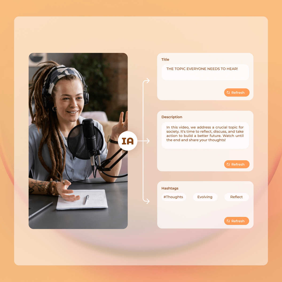 Automatic generation of video title, description, and hashtags with AI Viral Description using VDClip