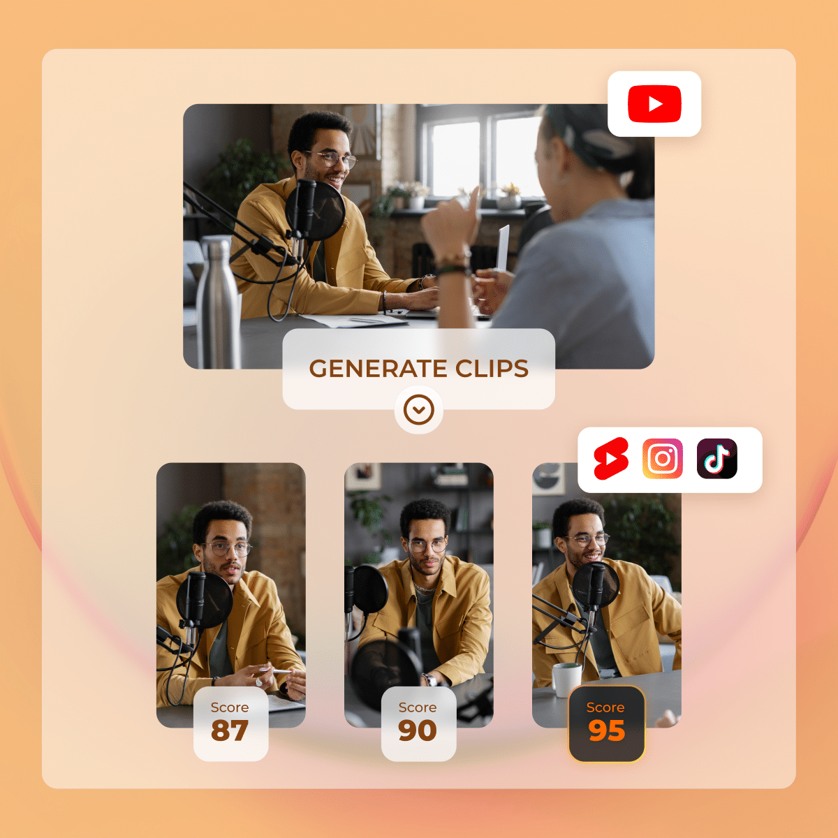 Avaliação automática do grau de viralidade de clipes de vídeo gerados por IA com VDClip