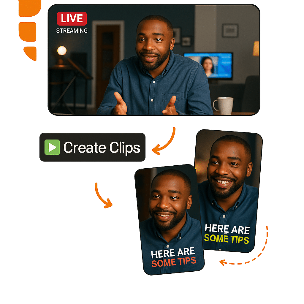 Clipes dinâmicos gerados automaticamente a partir de transmissões ao vivo com VDClip