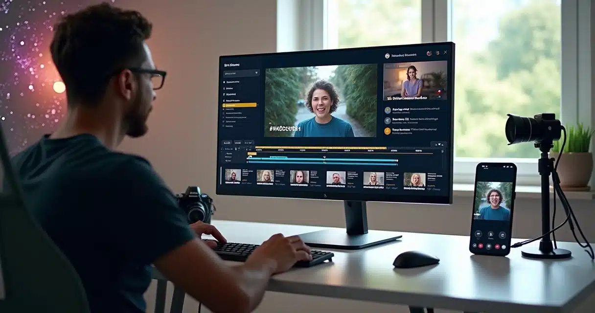 Criador de conteúdo usando IA para gerar clipes curtos em vários formatos de redes sociais