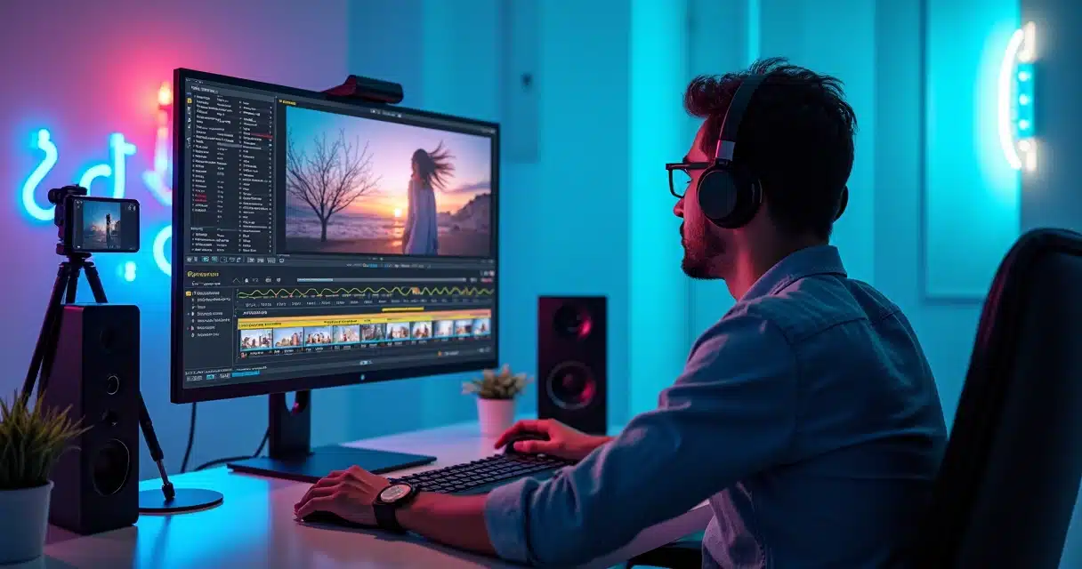 Criador de conteúdo usando IA para gerar clipes curtos para redes sociais